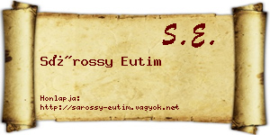 Sárossy Eutim névjegykártya